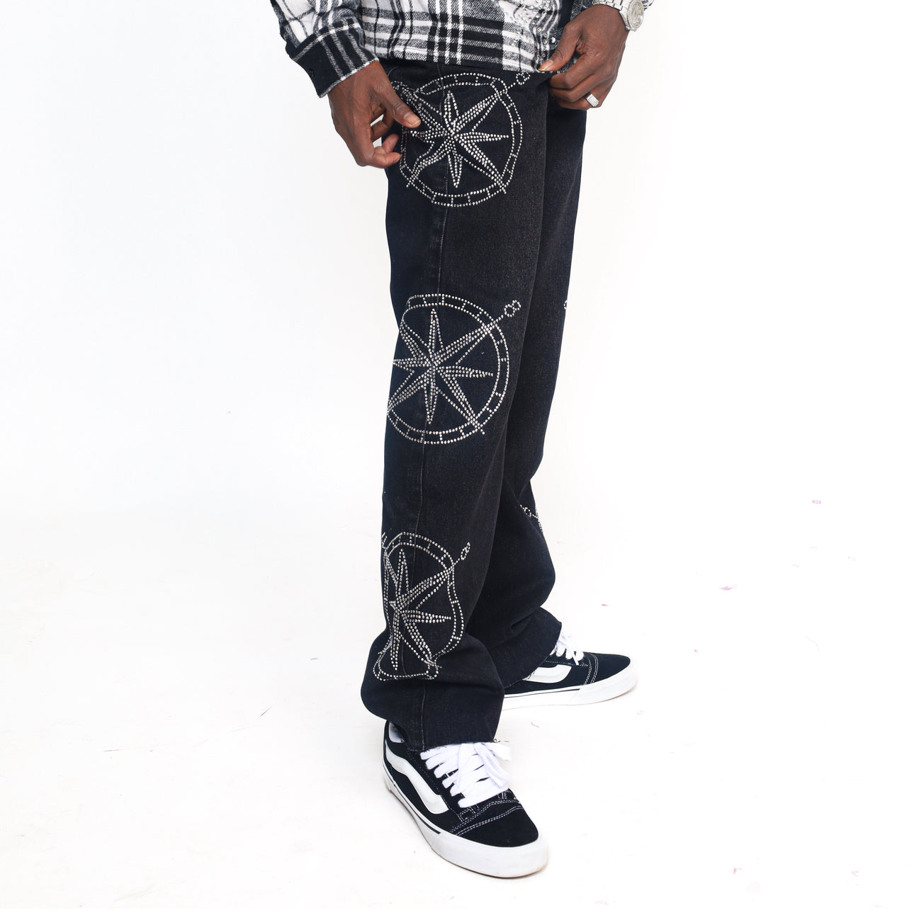 Compass Rhinestone Jeans