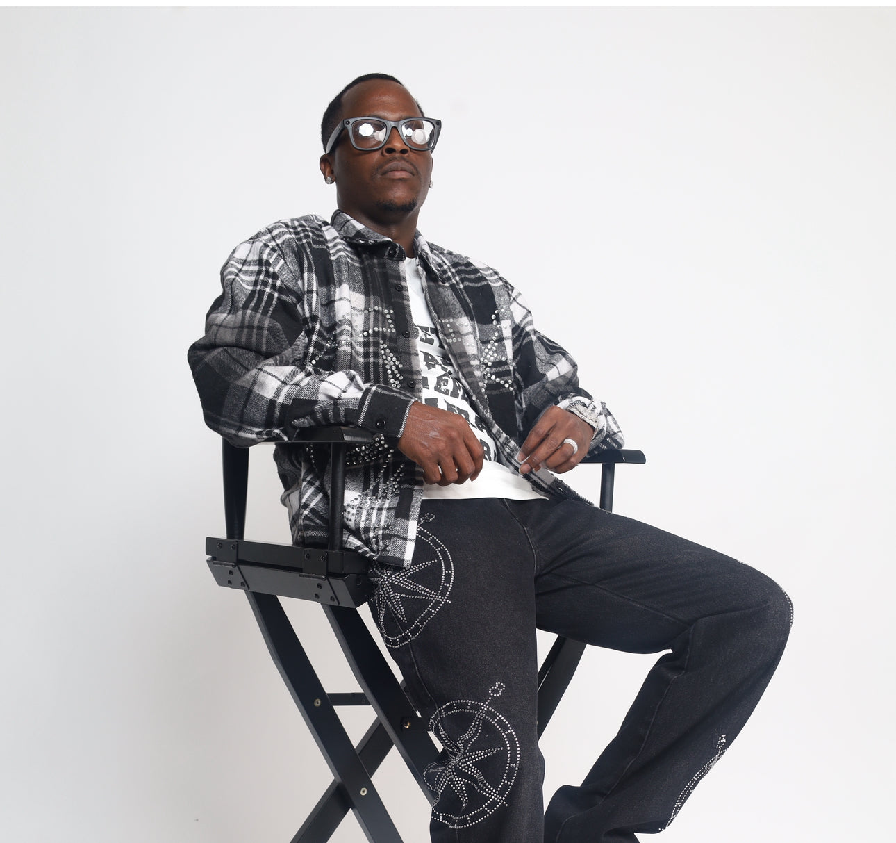 Compass Rhinestone Flannel/Tee